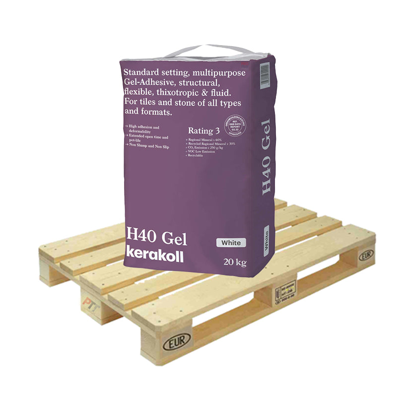 Half pallet of Kerakoll H40 Gel Tile Adhesive, Standard Set, White