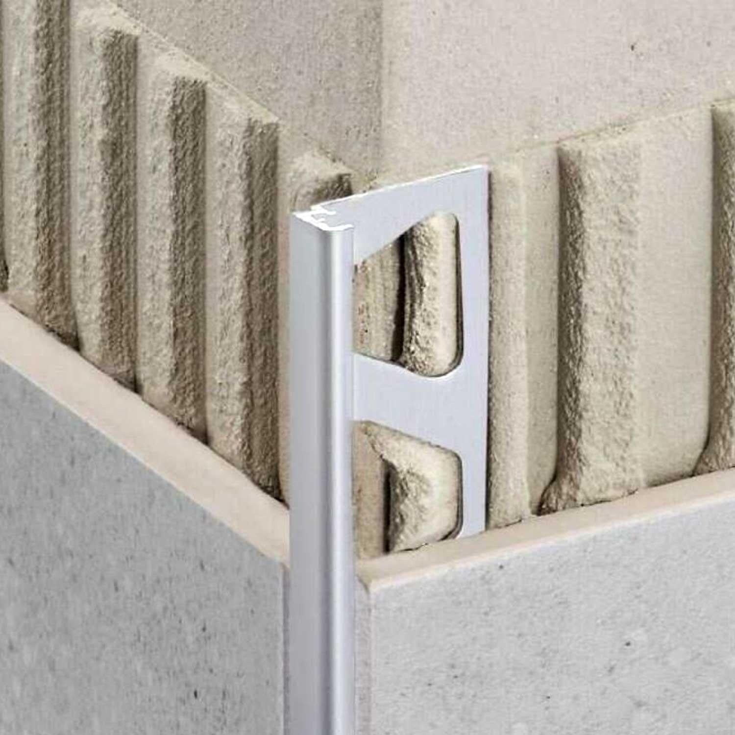 Anodised Aluminium Schluter Trendline JOLLY-AC Edge Tile Trim on external corner of wall