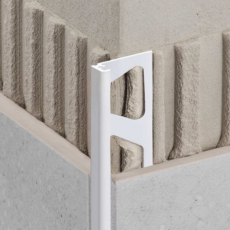 Schlüter Trendline JOLLY-AC Edge Tile Trim - Brilliant White, Coated Aluminium