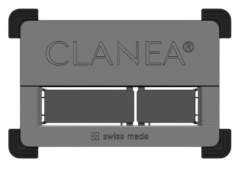 Clanea Pure Plate L concealed dual flush plate for wall-hung toilets with a minimalist rectangular design.