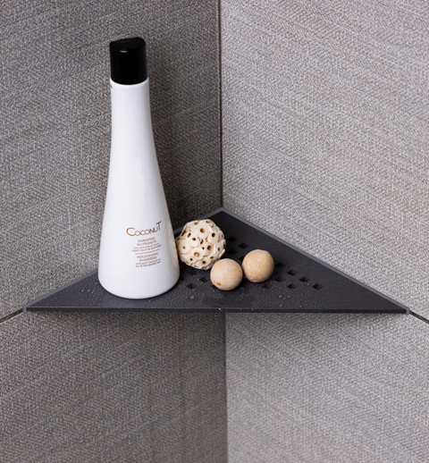 Schluter SHELF-E-S1 Triangular Corner - SQUARE Design, Coated Aluminium, 210x210mm