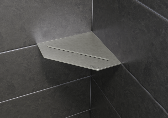 Schluter SHELF-E-S2 Pentagon Shelf - PURE Design, Coated Aluminium, 195x195mm