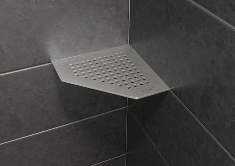 Schluter SHELF-E-S2 Pentagon Shelf - SQUARE Design, Brushed Stainless Steel, 195x195mm
