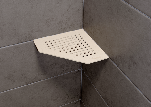 Schluter SHELF-E-S2 Pentagon Shelf - SQUARE Design, Coated Aluminium, 195x195mm