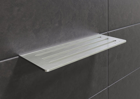Schluter SHELF-W-S1-EB Shower Wall Floating Shelf - SQUARE, Brushed Stainless Steel, 300x115mm