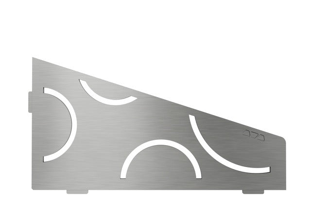 Schluter SHELF-E-S3-EB Wall Corner Shelf - CURVE, Brushed Stainless Steel, 295x154mm