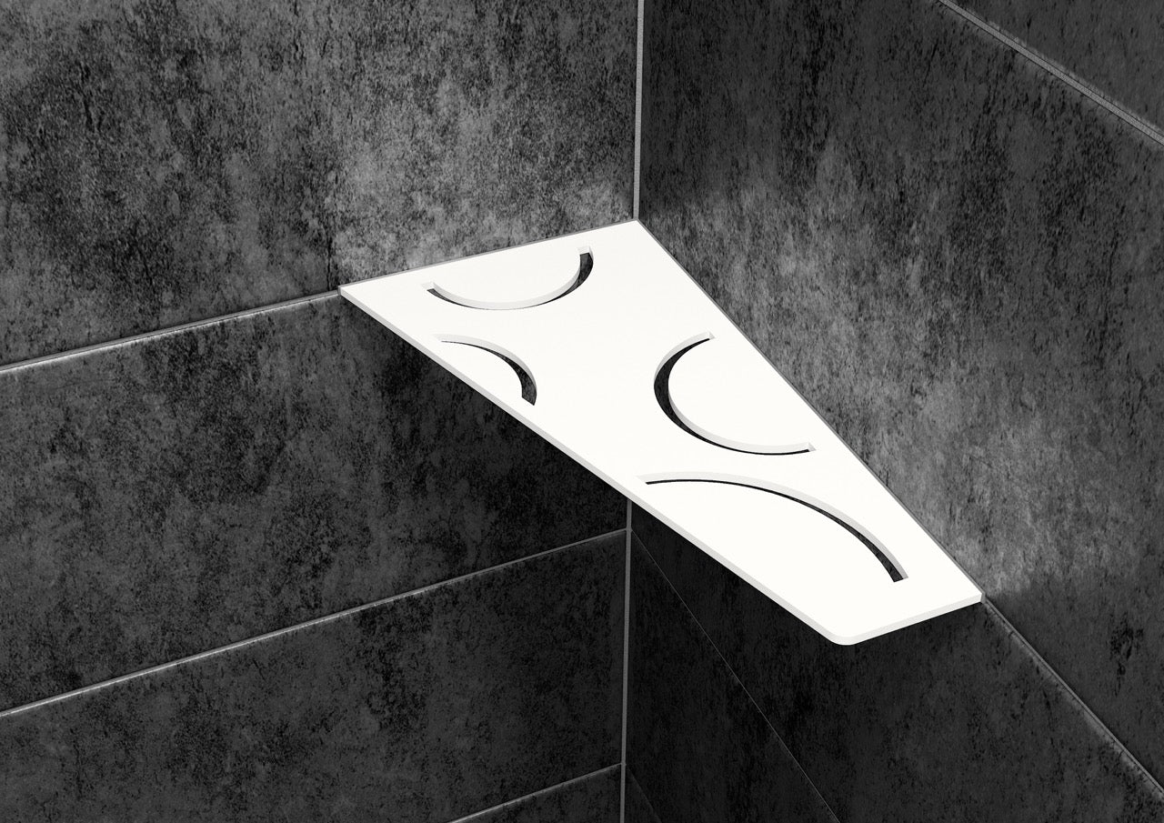 Schluter SHELF-E-S3 Wall Corner Shelf - CURVE, Coated Aluminium, 295x154mm
