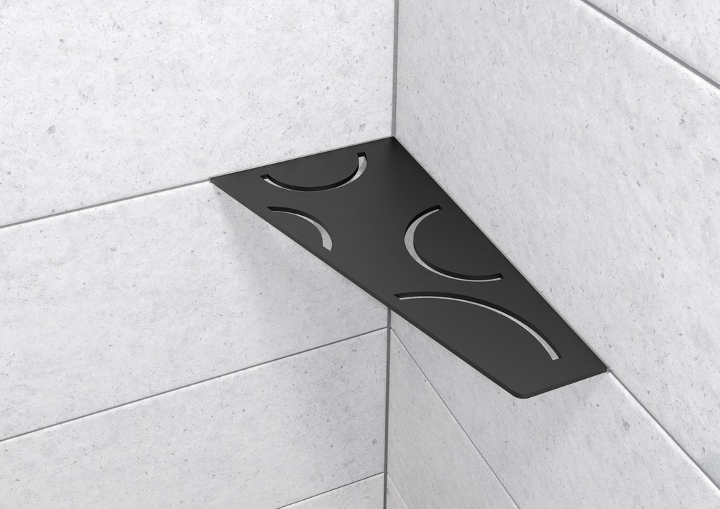 Schluter SHELF-E-S3 Wall Corner Shelf - CURVE, Coated Aluminium, 295x154mm