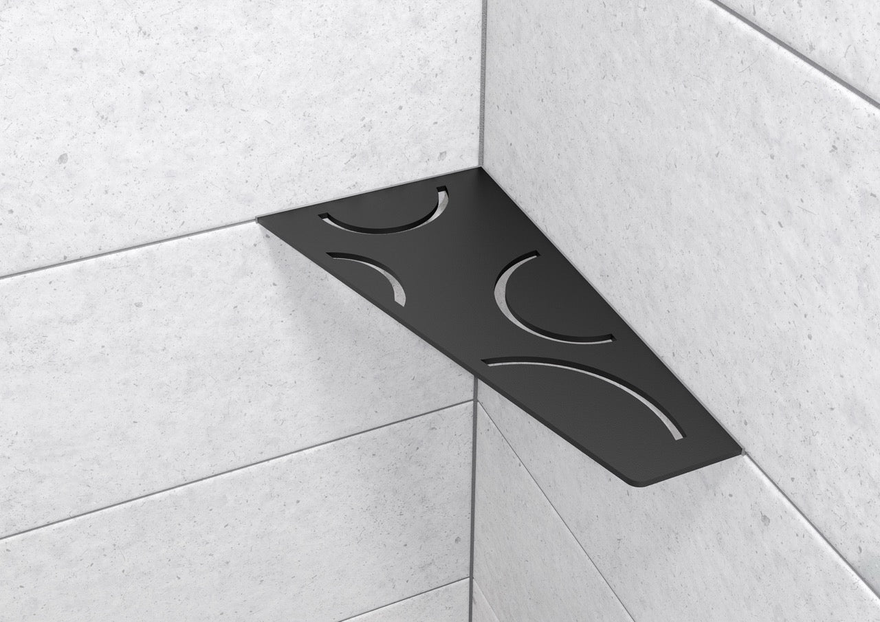 Schluter SHELF-E-S3 Wall Corner Shelf - CURVE, Coated Aluminium, 295x154mm
