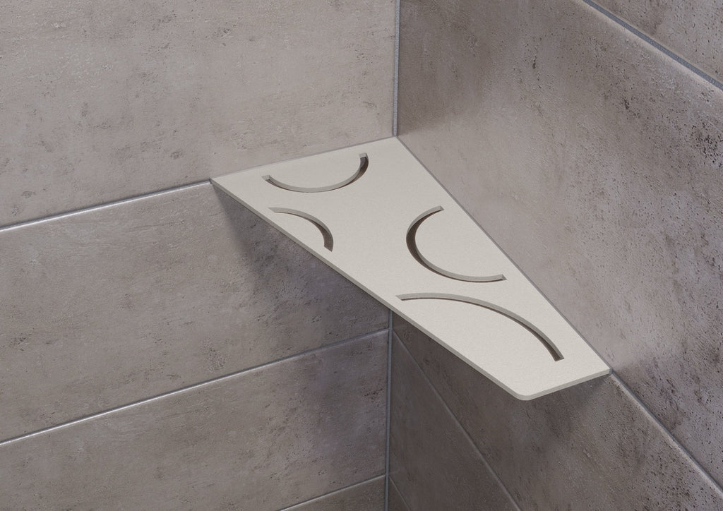 Schluter SHELF-E-S3 Wall Corner Shelf - CURVE, Coated Aluminium, 295x154mm