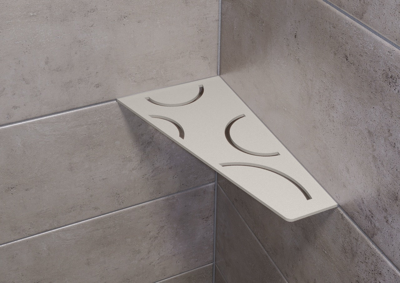 Schluter SHELF-E-S3 Wall Corner Shelf - CURVE, Coated Aluminium, 295x154mm
