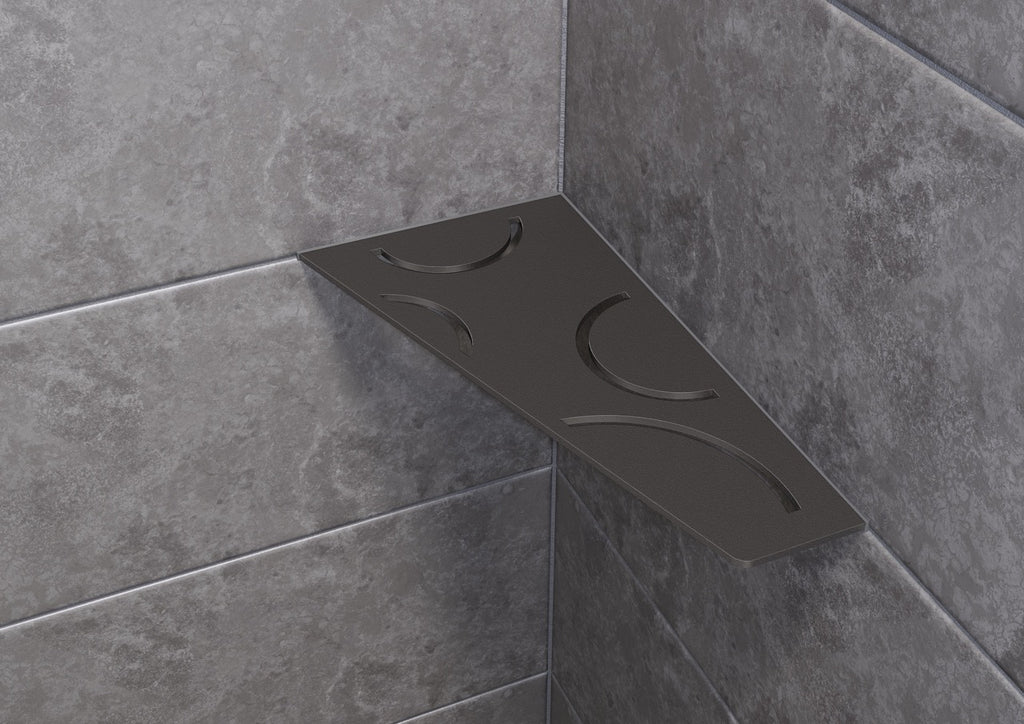 Schluter SHELF-E-S3 Wall Corner Shelf - CURVE, Coated Aluminium, 295x154mm