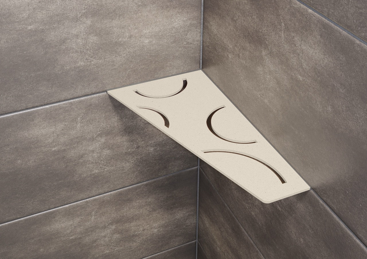 Schluter SHELF-E-S3 Wall Corner Shelf - CURVE, Coated Aluminium, 295x154mm