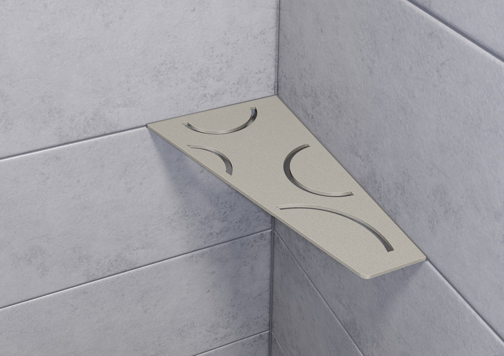 Schluter SHELF-E-S3 Wall Corner Shelf - CURVE, Coated Aluminium, 295x154mm