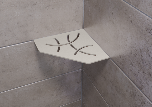 Schluter SHELF-E-S2 Pentagon Shelf - CURVE Design, Coated Aluminium, 195x195mm