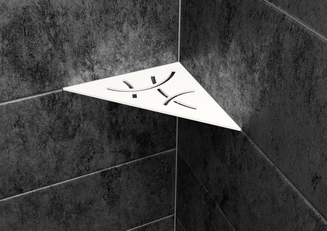 Schluter SHELF-E-S1 Triangular Corner - CURVE, Coated Aluminium, 210x210mm