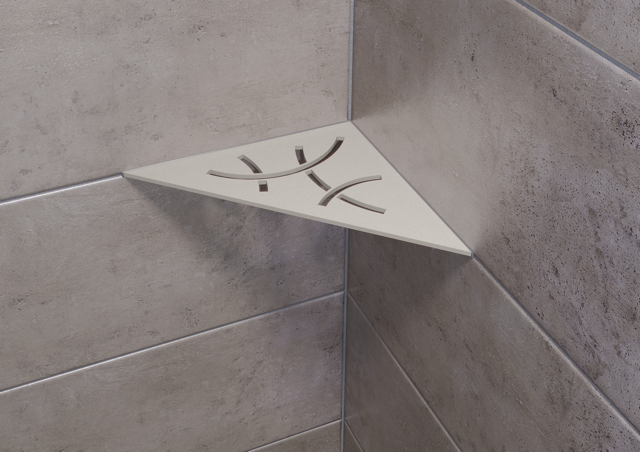 Schluter SHELF-E-S1 Triangular Corner - CURVE, Coated Aluminium, 210x210mm