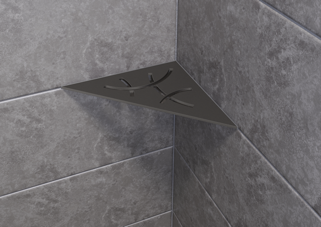 Schluter SHELF-E-S1 Triangular Corner - CURVE, Coated Aluminium, 210x210mm