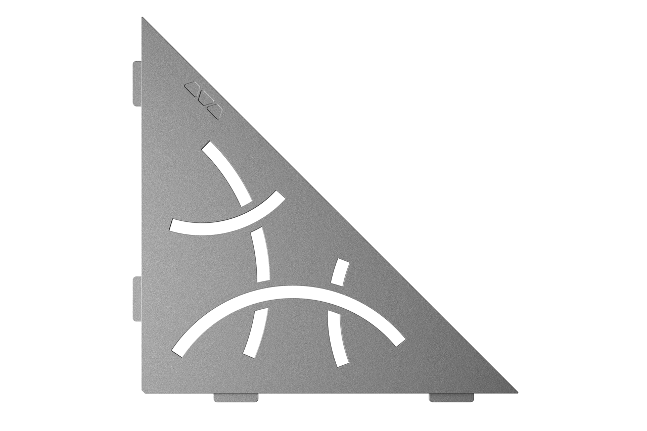 Schluter SHELF-E-S1 Triangular Corner - CURVE, Coated Aluminium, 210x210mm
