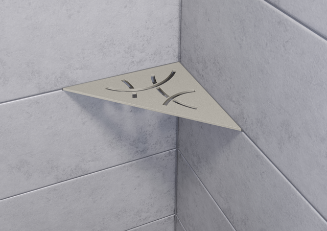 Schluter SHELF-E-S1 Triangular Corner - CURVE, Coated Aluminium, 210x210mm