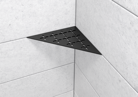 Schluter SHELF-E-S1-AC Triangular Corner - FLORAL, Coated Aluminium, 210x210mm
