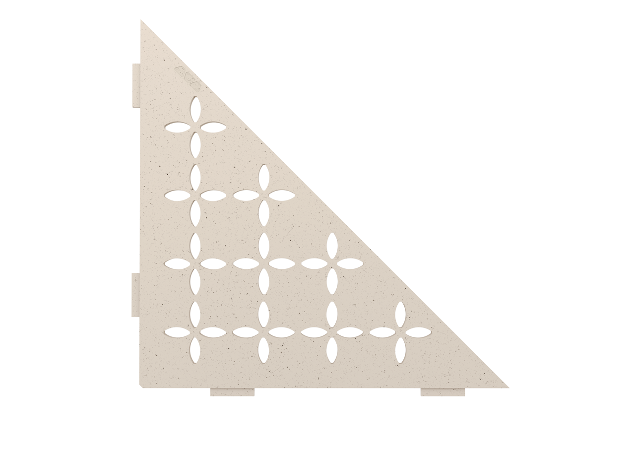 Schluter SHELF-E-S1-AC Triangular Corner - FLORAL, Coated Aluminium, 210x210mm