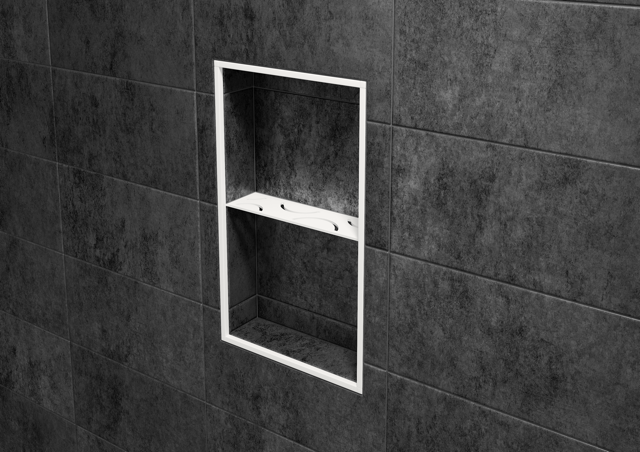 Schluter SHELF-N-S1-EB Shower Niche Shelf - CURVE, Coated Aluminium, 300x87mm