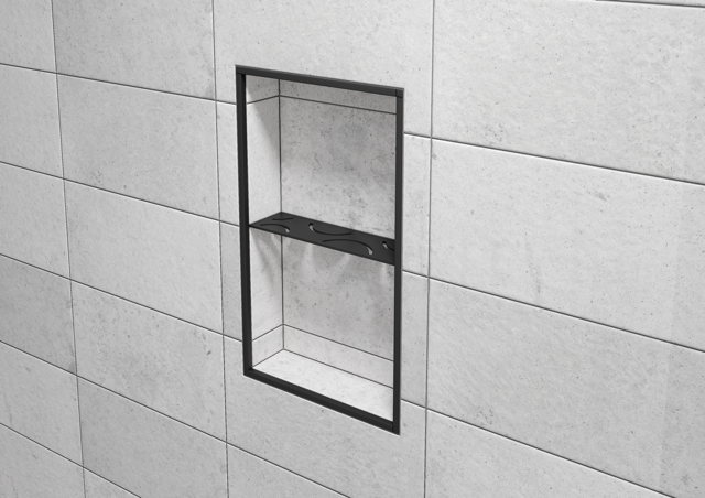 Schluter SHELF-N-S1-EB Shower Niche Shelf - CURVE, Coated Aluminium, 300x87mm