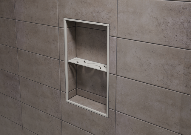 Schluter SHELF-N-S1-EB Shower Niche Shelf - CURVE, Coated Aluminium, 300x87mm