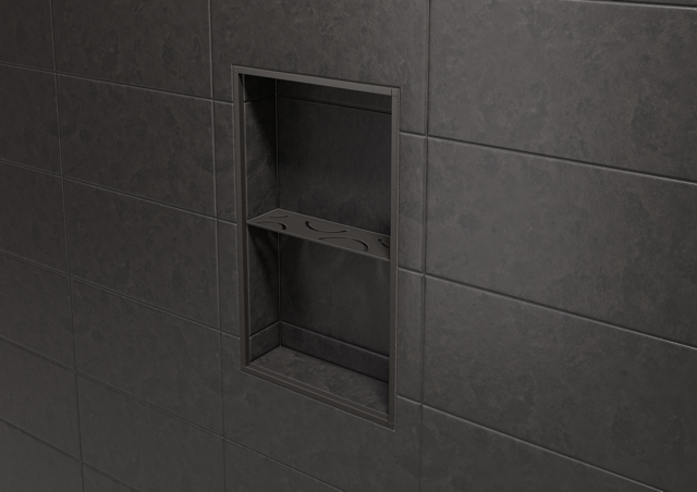 Schluter SHELF-N-S1-EB Shower Niche Shelf - CURVE, Coated Aluminium, 300x87mm