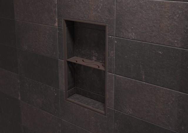 Schluter SHELF-N-S1-EB Shower Niche Shelf - CURVE, Coated Aluminium, 300x87mm