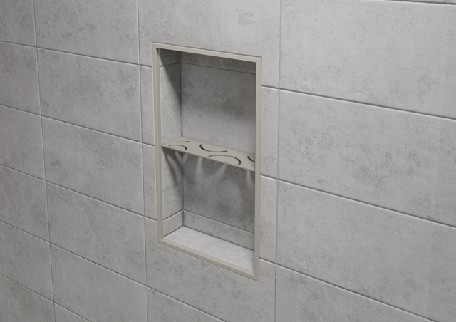 Schluter SHELF-N-S1-EB Shower Niche Shelf - CURVE, Coated Aluminium, 300x87mm