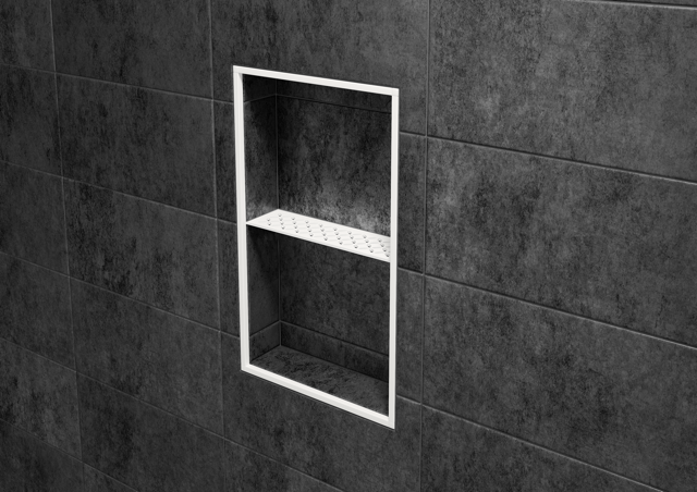 Schluter SHELF-N-S1-EB Shower Niche Shelf - FLORAL, Coated Aluminium, 300x87mm