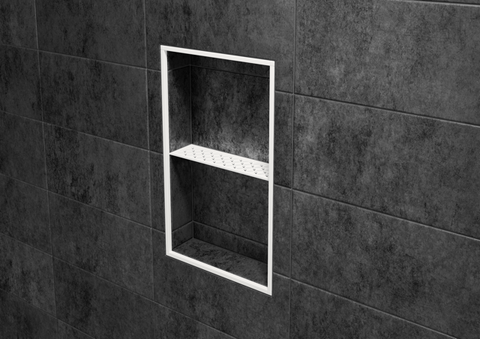 Schluter SHELF-N-S1-EB Shower Niche Shelf - FLORAL, Coated Aluminium, 300x87mm