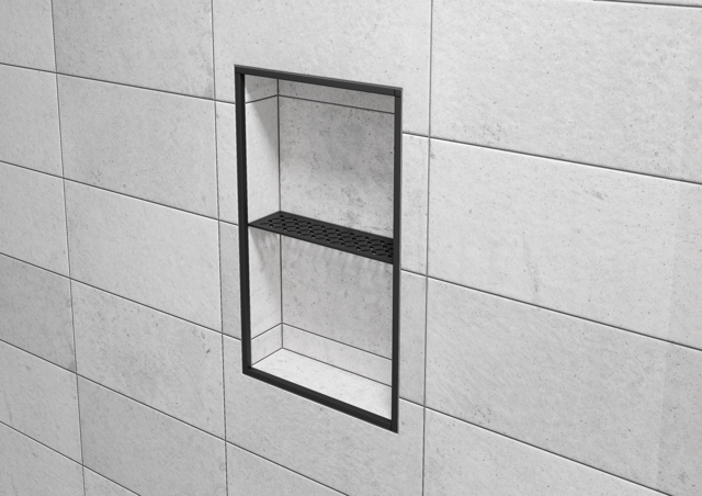 Schluter SHELF-N-S1-EB Shower Niche Shelf - FLORAL, Coated Aluminium, 300x87mm
