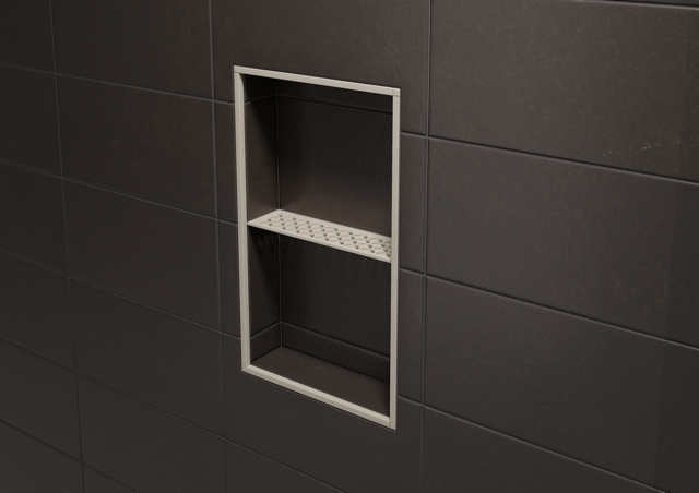 Schluter SHELF-N-S1-EB Shower Niche Shelf - FLORAL, Coated Aluminium, 300x87mm