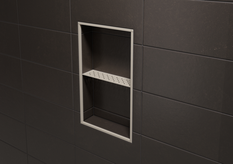 Schluter SHELF-N-S1-EB Shower Niche Shelf - FLORAL, Coated Aluminium, 300x87mm