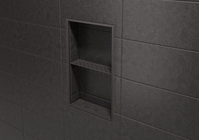 Schluter SHELF-N-S1-EB Shower Niche Shelf - FLORAL, Coated Aluminium, 300x87mm