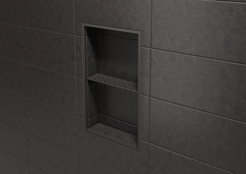 Schluter SHELF-N-S1-EB Shower Niche Shelf - FLORAL, Coated Aluminium, 300x87mm