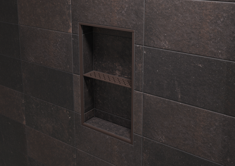 Schluter SHELF-N-S1-EB Shower Niche Shelf - FLORAL, Coated Aluminium, 300x87mm