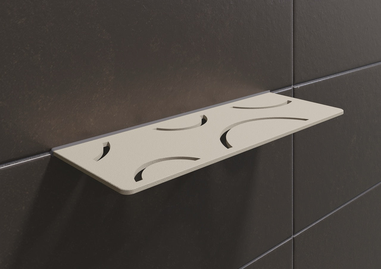 Schluter SHELF-W-S1 Shower Wall Floating Shelf - CURVE, Coated Aluminium, 300x115mm