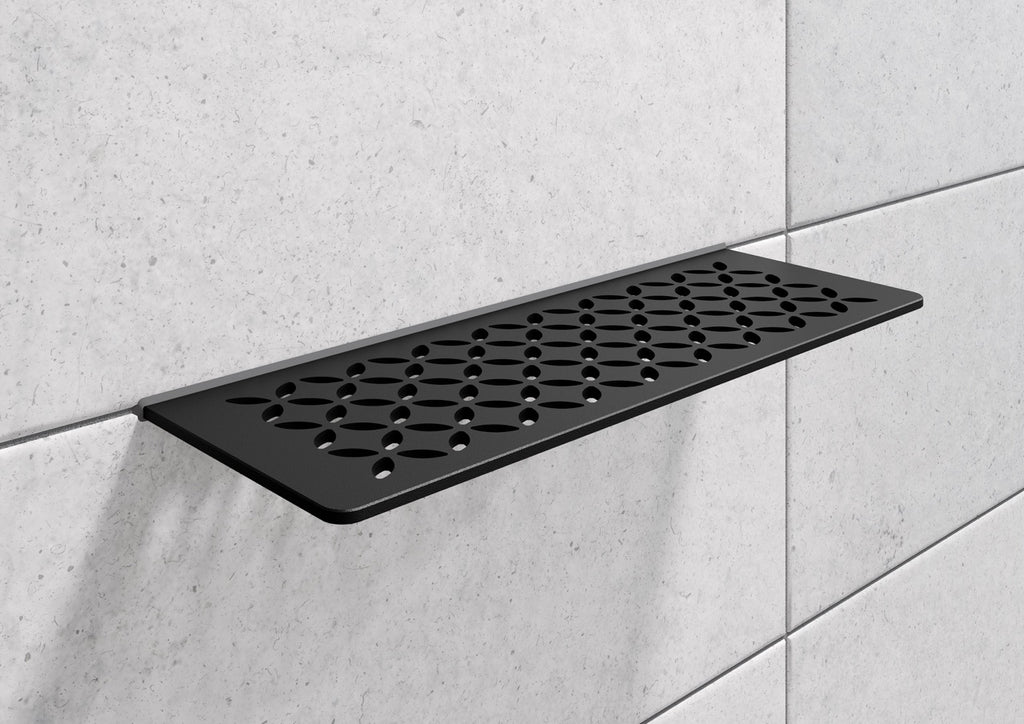 Schluter SHELF-W-S1 Shower Wall Floating Shelf - FLORAL, Coated Aluminium, 300x115mm