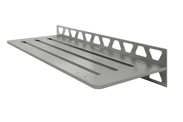 Schluter SHELF-W-S1-EB Shower Wall Floating Shelf - SQUARE, Brushed Stainless Steel, 300x115mm