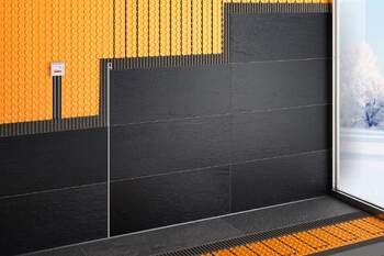 Ditra Heat uncoupling membrane behind wall tiles