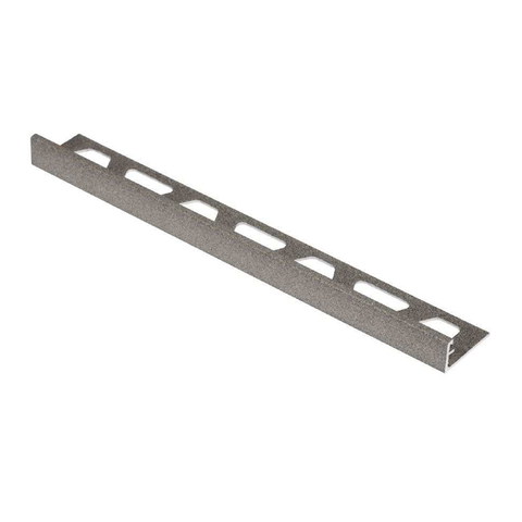 Schlüter Trendline JOLLY-AC TSG Edge Tile Trim - Textured Natural Grey, Coated Aluminium