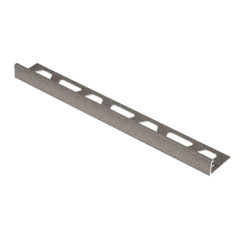 Schlüter Trendline JOLLY-TSSG Edge Tile Trim - Textured Natural Stone Grey, Coated Aluminium